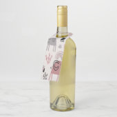 かわいいゾウとキリンの巨人の模様 ボトルネックタグ (アングル)