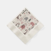 かわいいゾウとキリンの巨人の模様 縁ありカクテルナプキン (角)