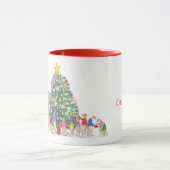 かわいいゾウとメルカッツクリスマスマグカップ マグカップ (中央)