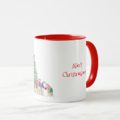 かわいいゾウとメルカッツクリスマスマグカップ マグカップ (正面右)