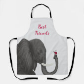 かわいいゾウと可愛いレディバグ エプロン (正面)