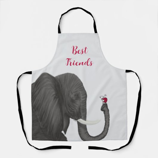 かわいいゾウと可愛いレディバグ エプロン (正面)