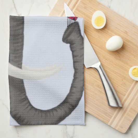 かわいいゾウと可愛いレディバグ キッチンタオル (四つ折り)