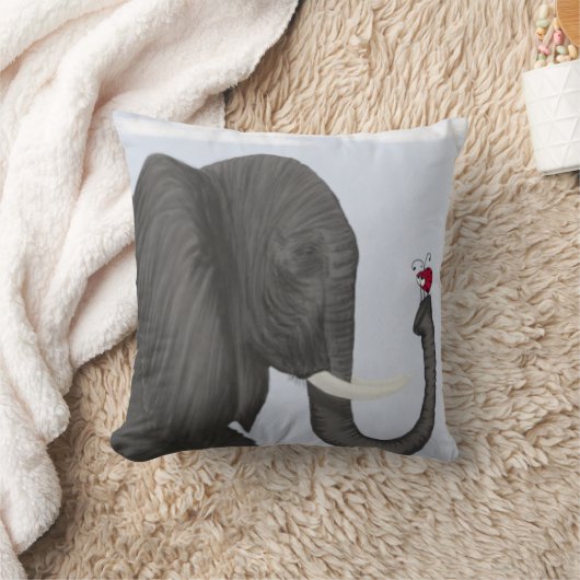 かわいいゾウと可愛いレディバグ クッション (ブランケット)