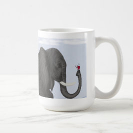 かわいいゾウと可愛いレディバグ コーヒーマグカップ