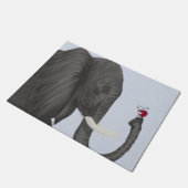 かわいいゾウと可愛いレディバグ ドアマット (アングル)