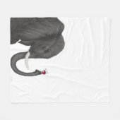 かわいいゾウと可愛いレディバグ フリースブランケット (正面(横))