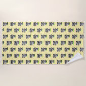 かわいいゾウと花ビーチタオル ビーチタオル (正面)