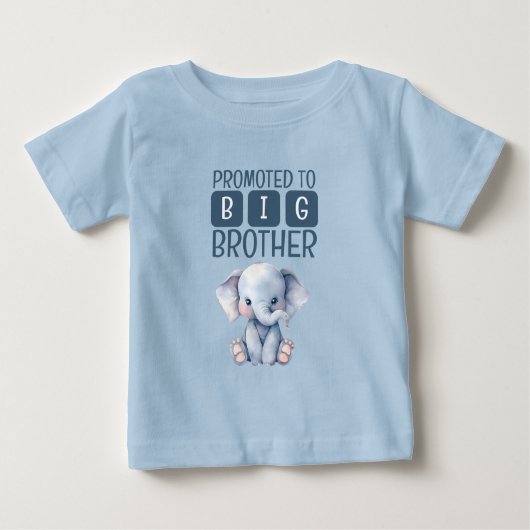 かわいいゾウのお兄さん 青 ベビーTシャツ (正面)