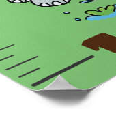 かわいいゾウのサイのヒッポの漫画の成長チャート ポスター (角)