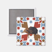 かわいいゾウのシュリーウおもしろいパタカラフルーン マグネット (正面/裏面)