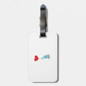 かわいいゾウのドードル漫画デザイン ラゲッジタグ (裏面縦)