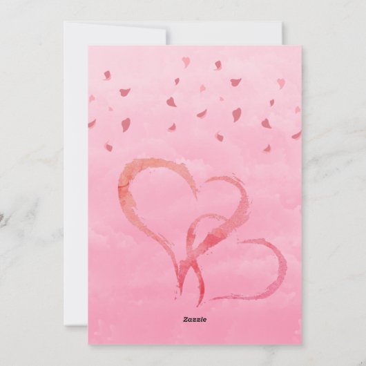 かわいいゾウのネズミのバレンタインピンク シーズンカード (裏面)