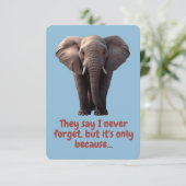 かわいいゾウのバレンタインデーのカード 招待状 (スタンド正面)