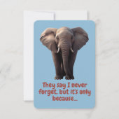 かわいいゾウのバレンタインデーのカード 招待状 (正面)