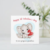 かわいいゾウのバレンタインデー カード (スタンド正面)