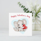 かわいいゾウのバレンタインデー カード (スタンド正面)