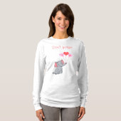 かわいいゾウのバレンタインデー Tシャツ (正面フル)