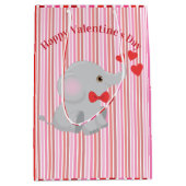 かわいいゾウのバレンタイン ミディアムペーパーバッグ (正面)