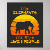 かわいいゾウのポスター, レトロなゾウのポスター, ヴィンテージ ポスター (正面)