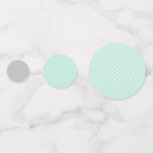かわいいゾウのミントポルカドットベイビーシャワー コンフェッティ (裏面)