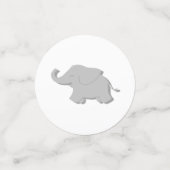 かわいいゾウのミントポルカドットベイビーシャワー コンフェッティ (スモール正面)