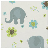 かわいいゾウの子供部屋生地 ファブリック (クローズアップ)