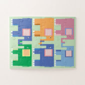 かわいいゾウの子供6人 ジグソーパズル (横)