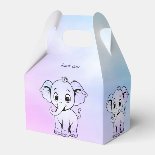 かわいいゾウの愛玩箱 フェイバーボックス (裏面サイド)