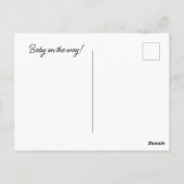 かわいいゾウの水彩妊娠の発表 ポストカード (裏面)