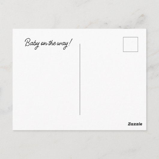 かわいいゾウの水彩妊娠の発表 ポストカード (裏面)