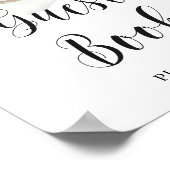 かわいいゾウの緑のユーカリのゲストブックサイン ポスター (角)