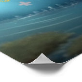 かわいいゾウの船の絵 オーダーメイドのベビールーム ポスター (角)