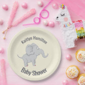 かわいいゾウの赤ちゃんシャワーパキデーム ペーパープレート (パーティー)