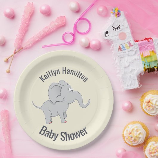 かわいいゾウの赤ちゃんシャワーパキデーム ペーパープレート (パーティー)