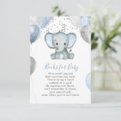 かわいいゾウの風船の本ベイビーシャワー エンクロージャーカード (スタンド正面)