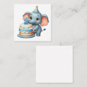 かわいいゾウの2歳の誕生日 スクエア名刺 (正面/裏面)