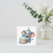 かわいいゾウの2歳の誕生日 スクエア名刺 (スタンド正面)