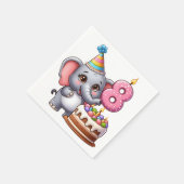 かわいいゾウの8歳の誕生日 スタンダードカクテルナプキン (角)