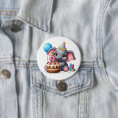かわいいゾウの9歳の誕生日 缶バッジ (インサイチュ)