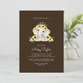 かわいいゾウひまわり赤ちゃんシャワー 招待状 (スタンド正面)