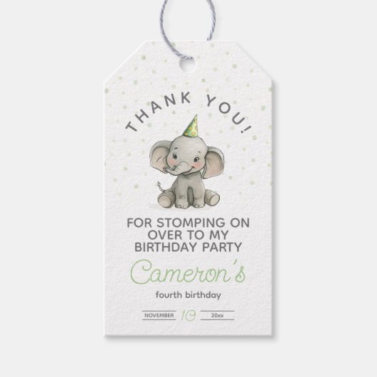 かわいいゾウよオッパイ ギフトタグ (正面)