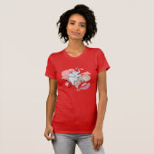 かわいいゾウサンタ帽子バラパステル Tシャツ (正面フル)