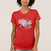 かわいいゾウサンタ帽子バラパステル Tシャツ (正面)