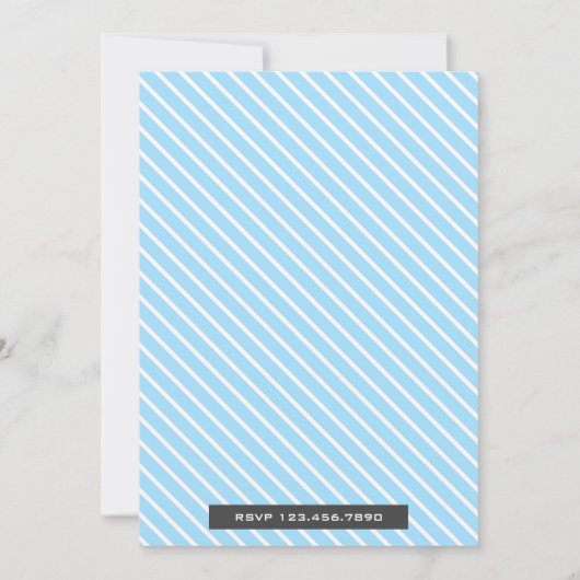 かわいいゾウ双子の男の子ベビーシャワー招待状 招待状 (裏面)