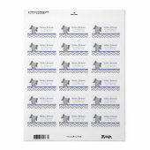 かわいいゾウ山形ネイビーブルー ラベル (フルシート)