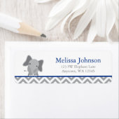 かわいいゾウ山形ネイビーブルー ラベル (インサイチュ)