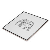 かわいいゾウ幾何学白黒 タイル (側面)