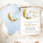 かわいいゾウ我々は月の男の子の赤ちゃんシャワー上にある 招待状