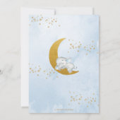 かわいいゾウ我々は月の男の子の赤ちゃんシャワー上にある 招待状 (裏面)